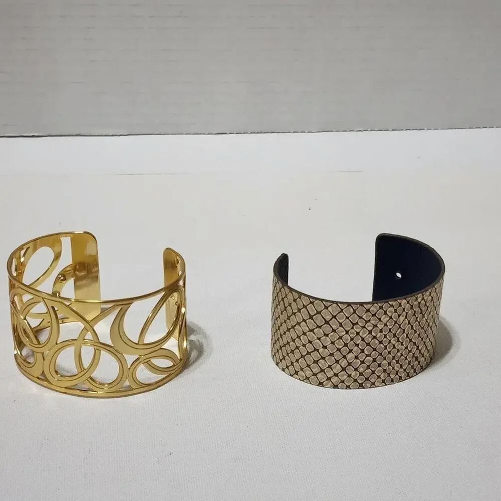 𝅺Brighton Christo Vienna Wide Cuff Bracelet gold and teal leather‎ insert